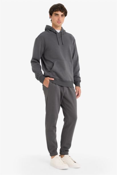 Regular Fit Tied Waist Elasticate Hem Basic Jogger Sweatpants