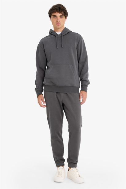 Regular Fit Tied Waist Elasticate Hem Basic Jogger Sweatpants