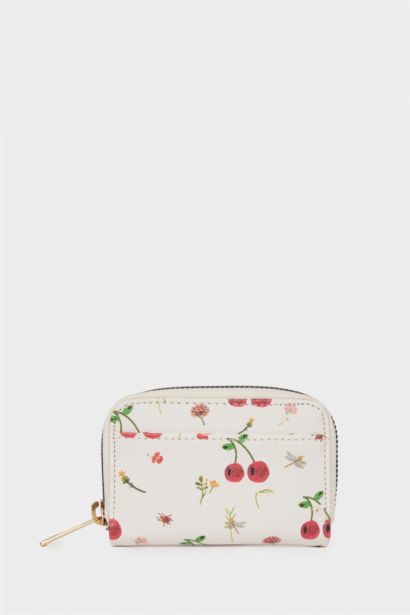 Kadın Meyve Desenli Suni Deri Bozuk Para Çantası