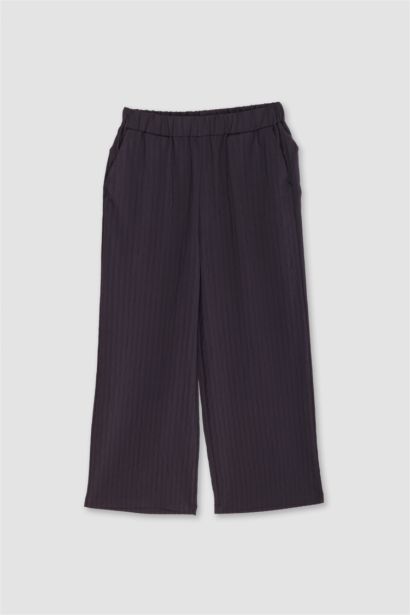 Wide Leg Jacquard Trousers