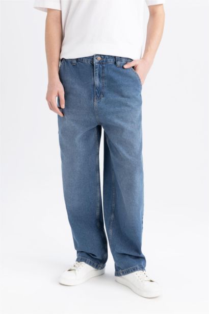 Wide Leg Pocket Washed Jeans