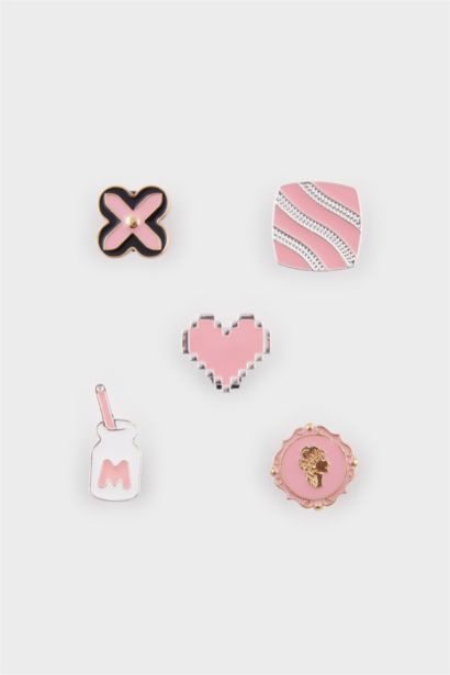 Женские 5 штук Украшение для тапочек розовое