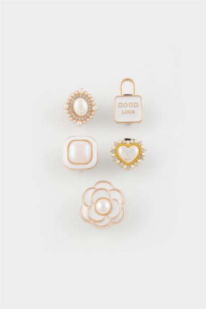 زينة شبشب نسائي ذهبي - 5 قطع