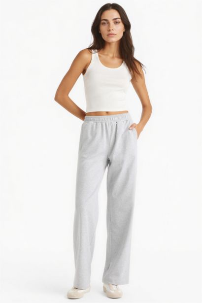 بنطلون بجامة رياضي خفيف قصة مستقيمة بجيب