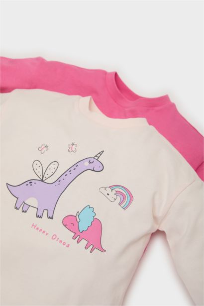 Baby Girl Newborn Dinosaur Printed Cotton 2 Piece T-Shirts