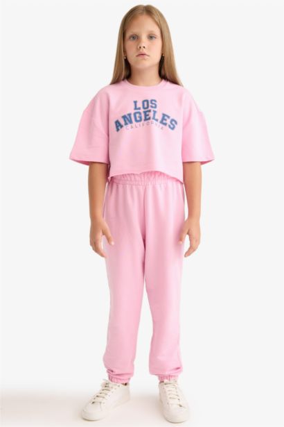 Girl Printed T-Shirt Sweatpants 2 Piece Set