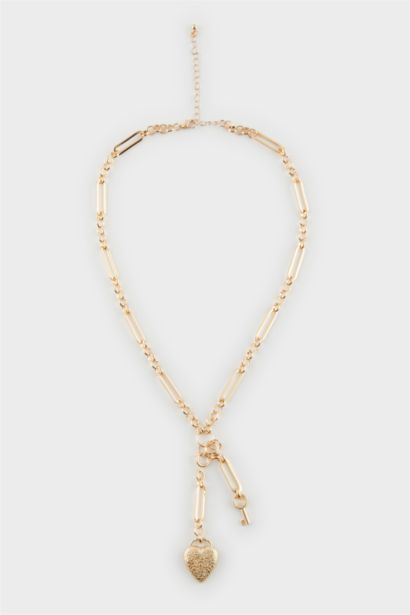 قلادة نسائي ذهبي على شكل قلب