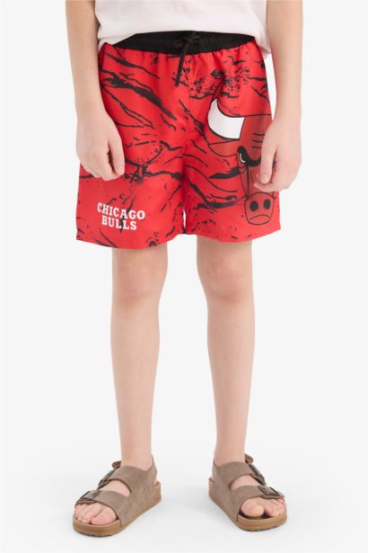 Ұлдарға NBA Chicago Bulls Тоқымалы жүзу шолақ шалбар