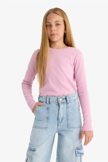 Girl Slim Fit Ribbed Camisole 2 Piece T-Shirt