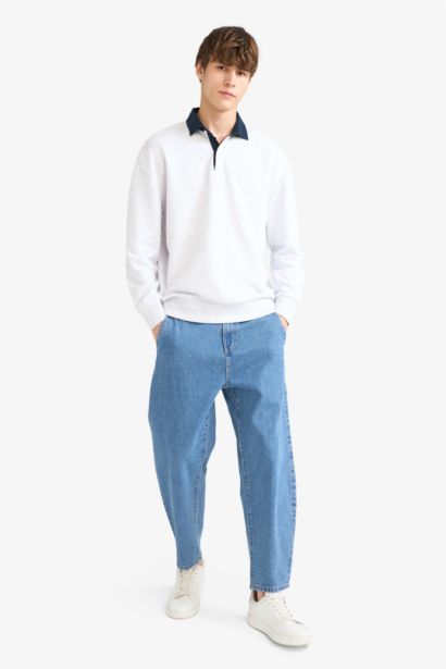 Boxy Fıt Polo Yaka Sweatshirt