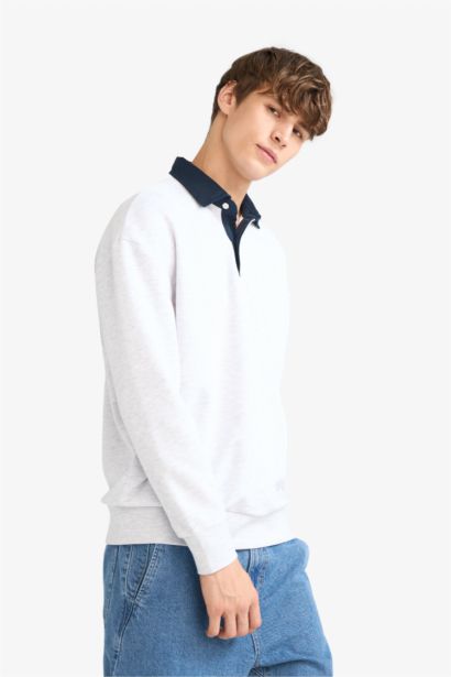 Boxy Fıt Polo Yaka Sweatshirt