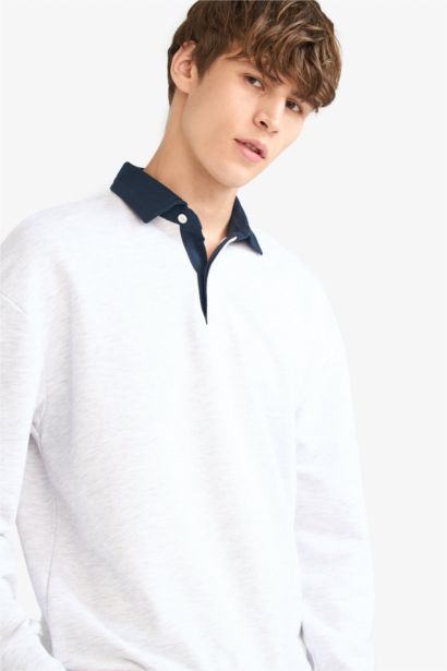 Boxy Fıt Polo Yaka Sweatshirt