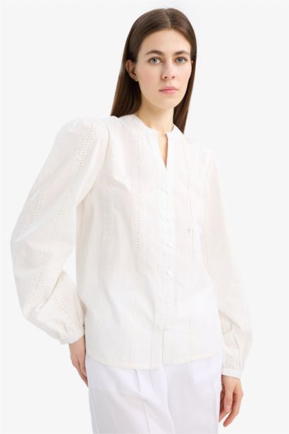 %100 Pamuk Brode Gömlek