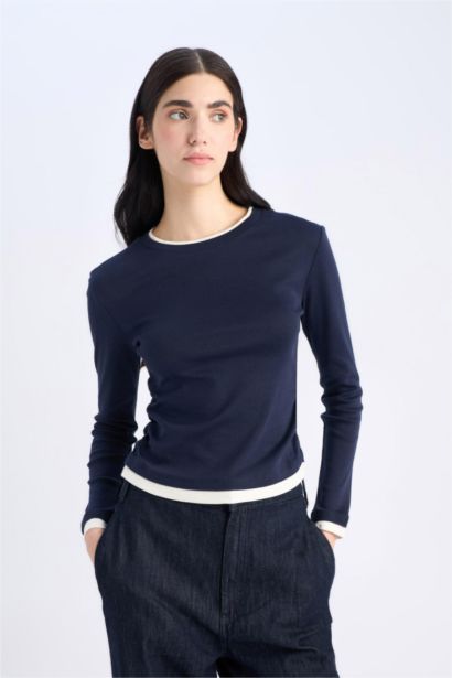 Slim Fit Ribana Long Sleeve T-Shirt