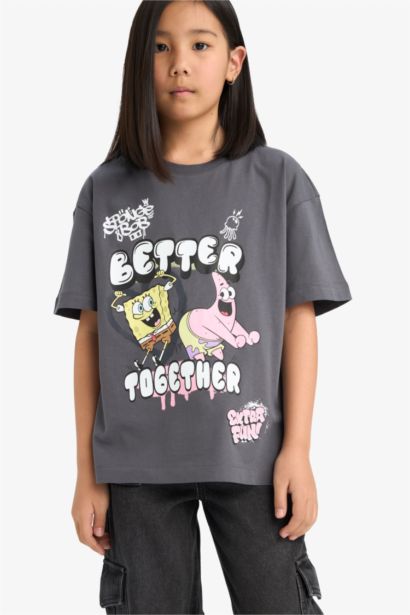 Girl SpongeBob Oversize Fit Short Sleeve T-Shirt