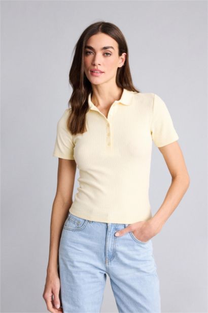 تيشيرت بولو سليم فيت مضلع