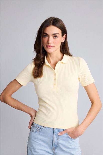 تيشيرت بولو سليم فيت مضلع