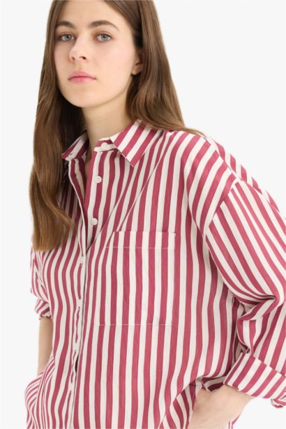 قميص مخطط ردن طويل اوفر سايز