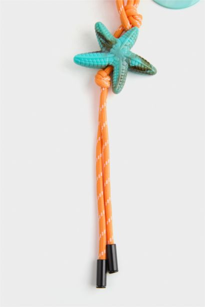 Woman Starfish Charm Keychain