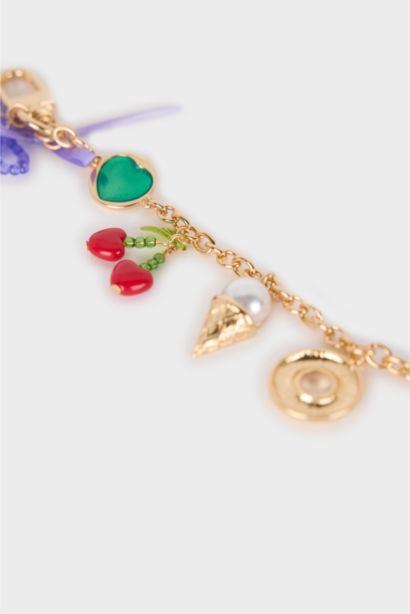 Woman Cherry Charm Keychain