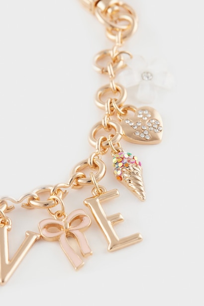 Woman Gold Love Charm Keychain