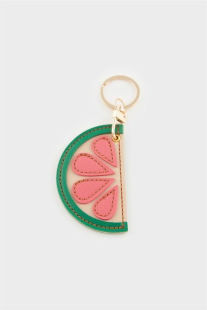 Kadın Pembe Limon Motifli Charm Anahtarlık