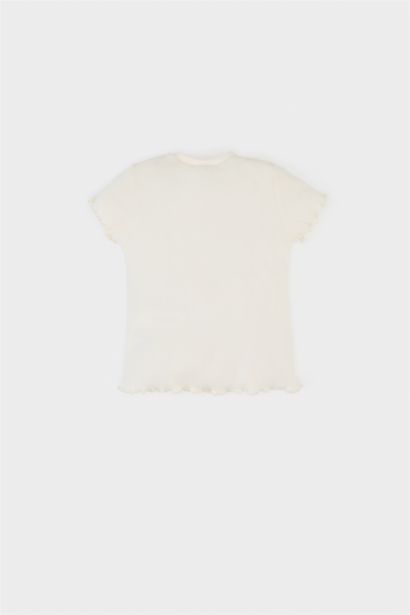 T-shirt imprimé à col rond et manches courtes pour bébé fille