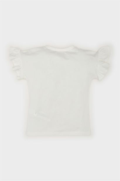 Baby Girl Regular Fit Bicycle Collar Girl Printed T-Shirt