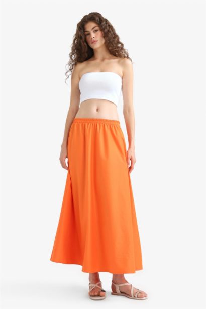 A Cut High Waist Maxi Skirt