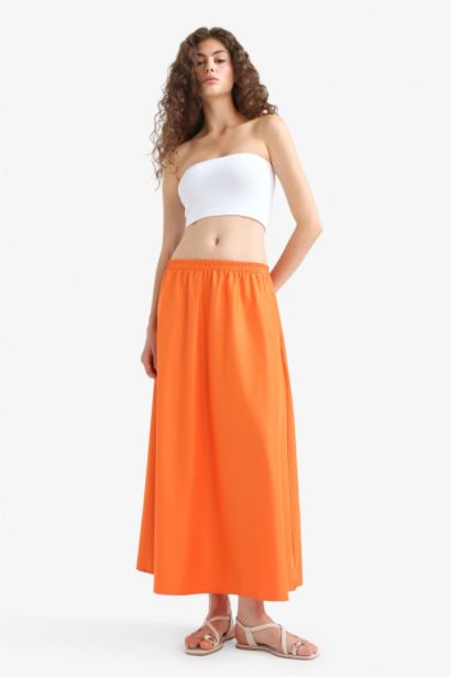 A Cut High Waist Maxi Skirt