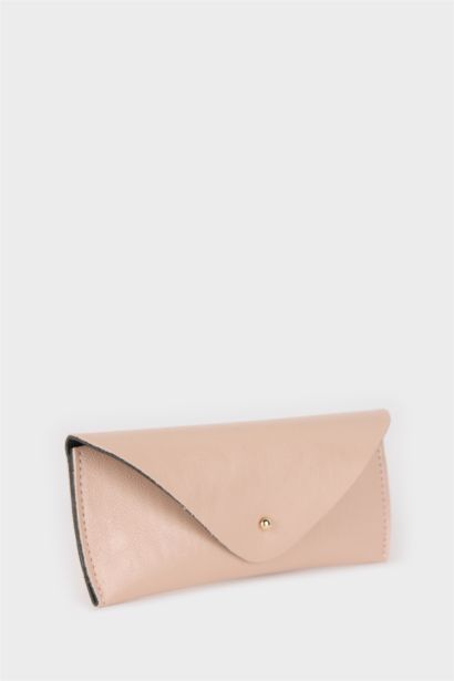 Woman Faux Leather Sunglasses Case