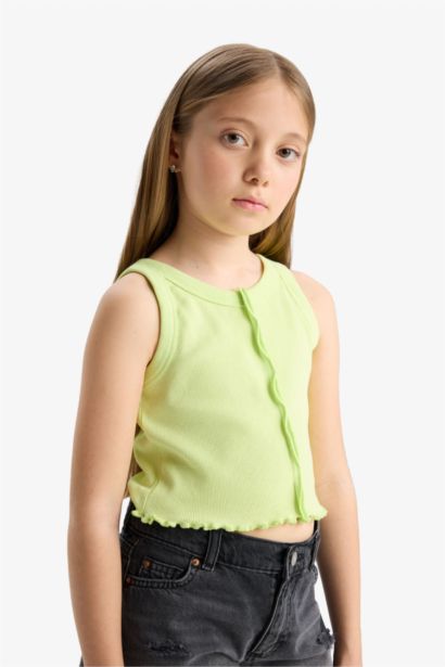 Girl Crew Neck Crop Top