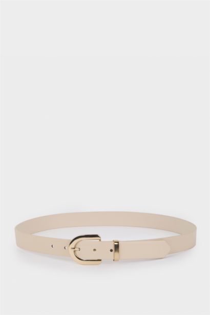 حزام نسائي جلد صناعي بمشبك بيضاوي