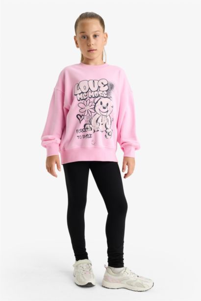 Girl Oversize Fit Crew Neck Printed Sweatshirt