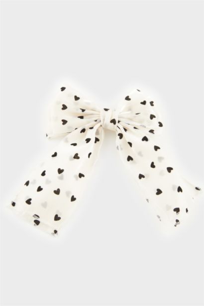 Barrette à cheveux en forme de nœud avec cœurs pour femme