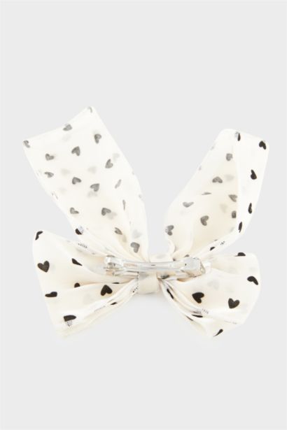 Barrette à cheveux en forme de nœud avec cœurs pour femme