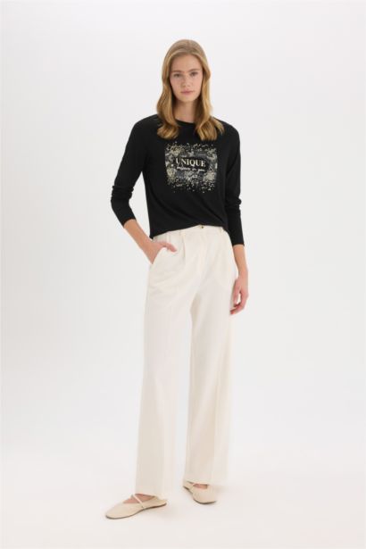 Regular Fit Crew Neck Long Sleeve T-Shirt