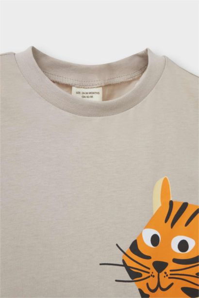 2'li Takım Baskılı Kısa Kollu Tişört Şort Erkek Bebek