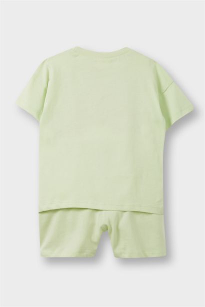 سيت بيبي ولادي شورت وتيشيرت بطبعة شعار - قطعتين