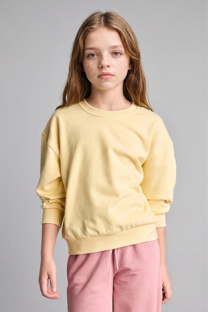 Relax Fıt Basic Sweatshırt Kız Çocuk