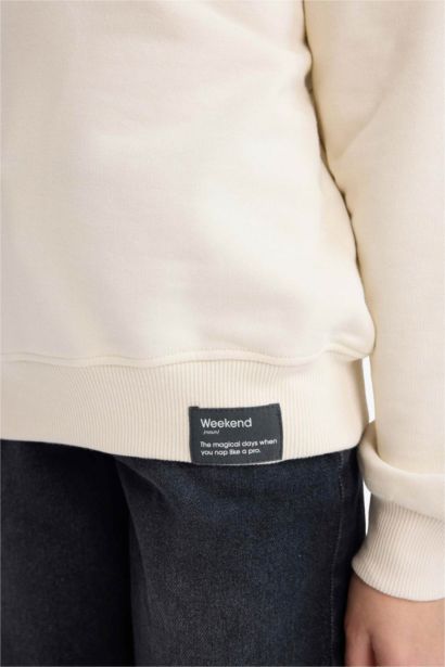 Girl Relax Fit Crew Neck Printed Sweatshirt