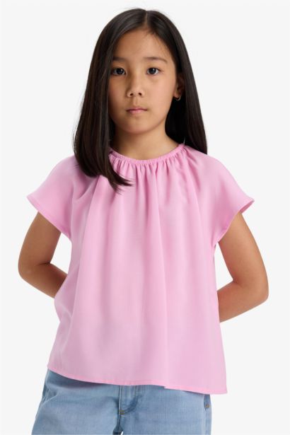 Blouse à manches courtes pour fille