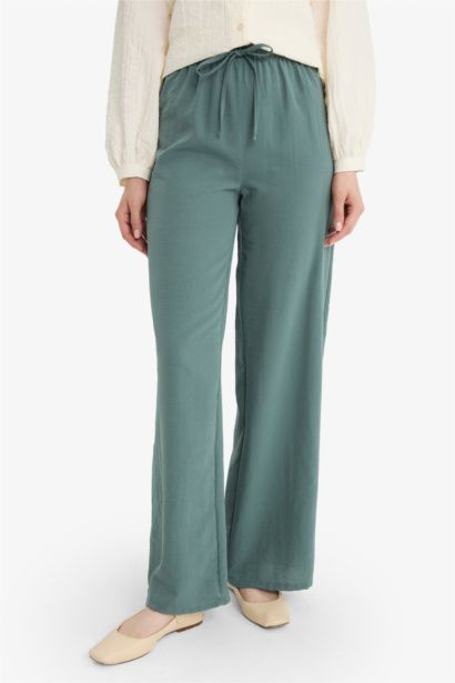 Wide Leg Beli Lastikli Aerobin Pantolon