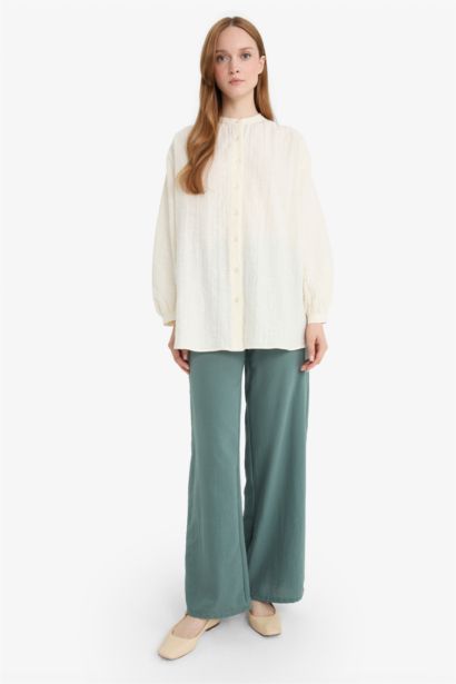Wide Leg Beli Lastikli Aerobin Pantolon