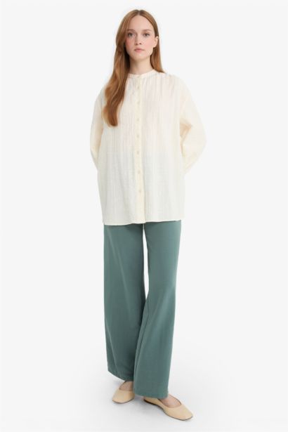 Wide Leg Beli Lastikli Aerobin Pantolon