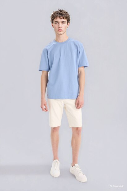 %100 Pamuk Oversize Basic Kısa Kollu Tişört