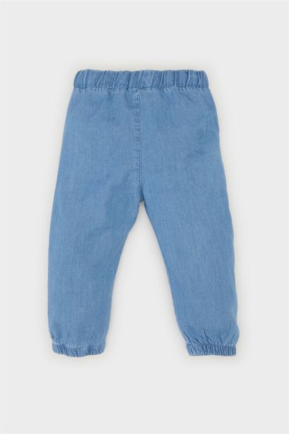 Erkek Bebek Beli Paçası Lastikli Jean Pantolon