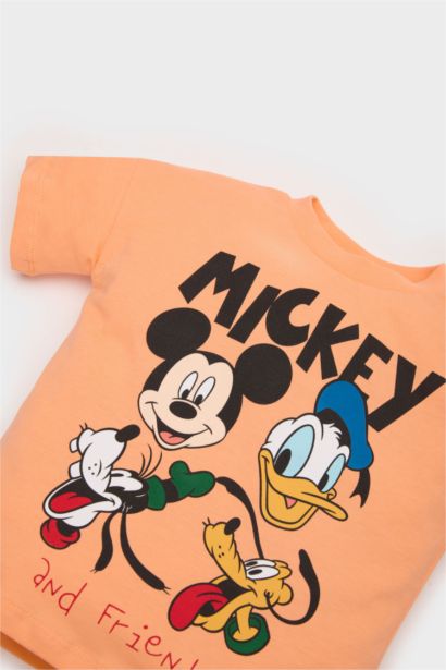 Disney Mickey & Minnie 2'li Takım Kısa Kollu Tişört Beli Lastikli Şort Erkek Bebek