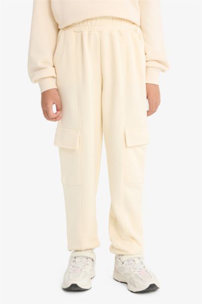 بنطلون سويت بانتس بناتي كارجو بخصر مطاطي