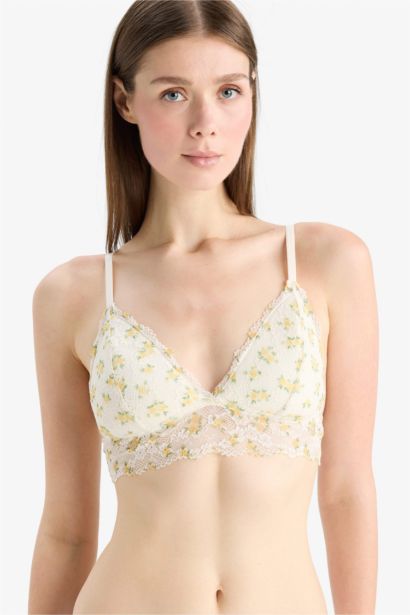 Fall in Love Printed Padded Lace Bralet